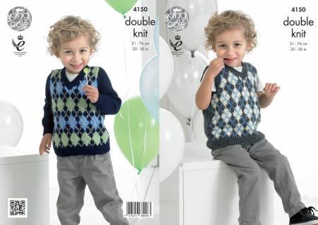 King Cole Slipover and Sweater Knitting Pattern Leaflet 4150