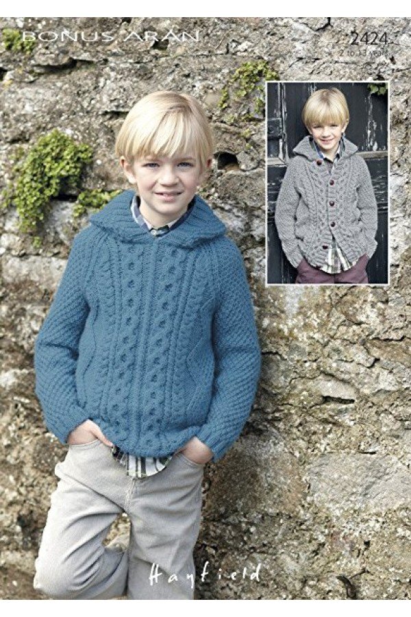 Hayfield Boys Jumper & Cardigan Knitting Pattern Leaflet 2424