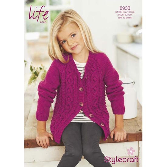 Stylecraft Cardigan Knitting Pattern Leaflet 8933