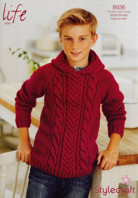 Stylecraft Hooded Sweater Knitting Pattern Leaflet 8936