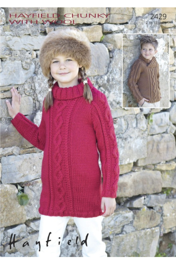 Hayfield Childrens Jumper Knitting Pattern Leaflet 2429