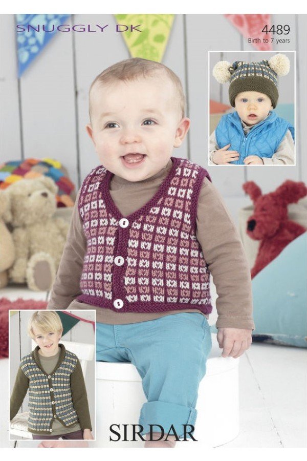 Sirdar Waistcoat & Cardigan Knitting Pattern Leaflet 4489