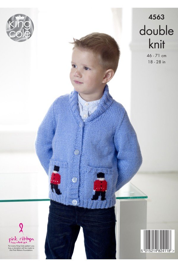 King Cole Boys Sweater and Cardigan Knitting Pattern Leaflet 4563