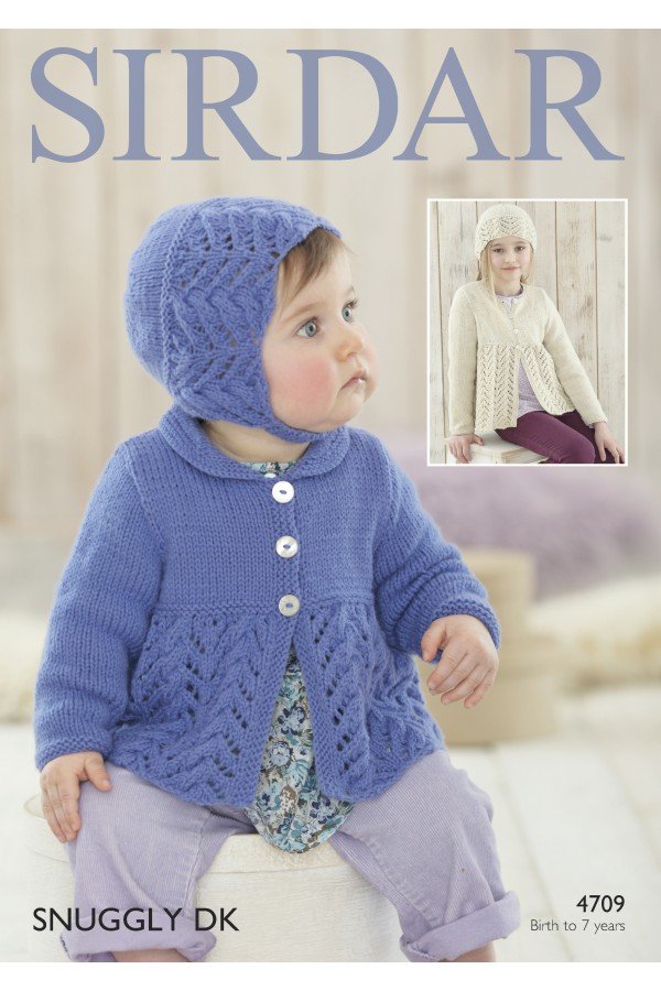 Sirdar Cardigan, Bonnet and Hat Knitting Pattern Leaflet 4709