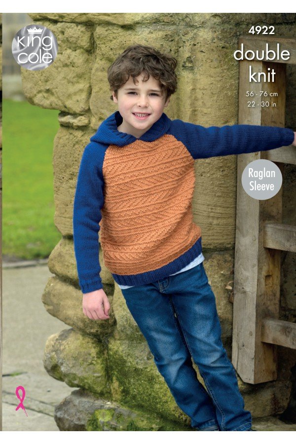 King Cole Hoodie and Sweater Knitting Pattern Leaflet 4922