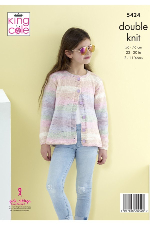 King Cole Cardigans Knitting Pattern Leaflet 5424