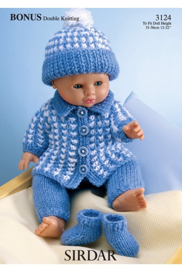 Sirdar Dolls Clothes Knitting Pattern Leaflet 3124
