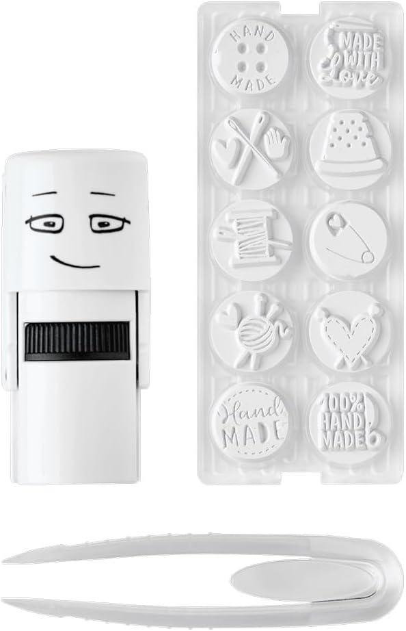 Colop Little Nio Handmade Themed Stamp, Fancy Gray Stamp with 10 Designed Pads 12-Piece Kit