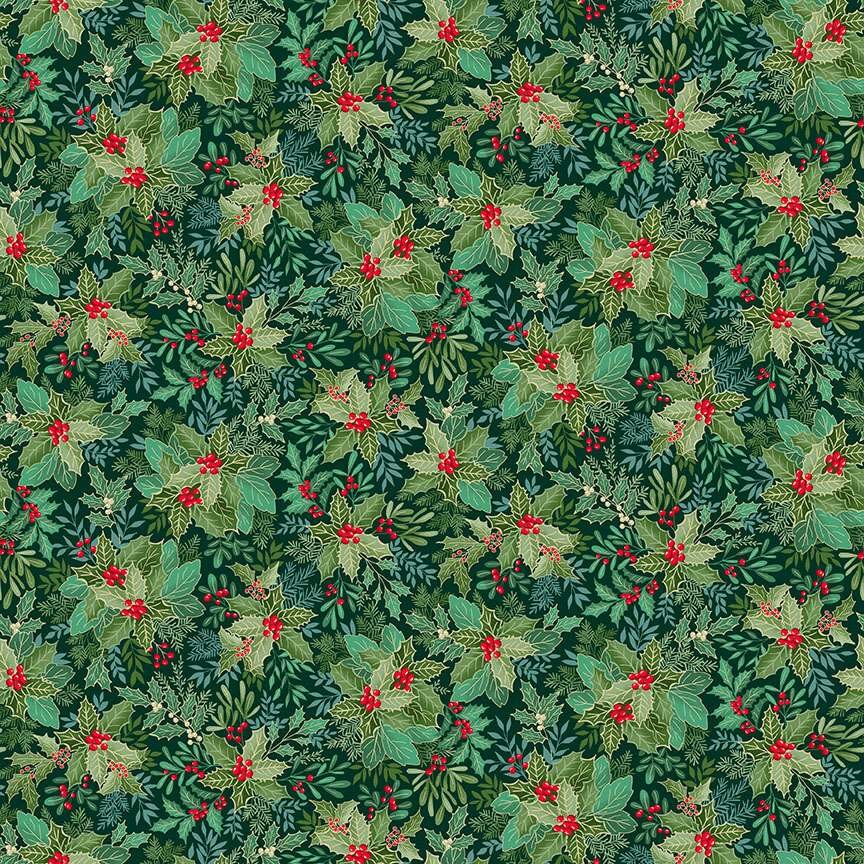 Makower Good Tidings Holly 107/G9 Patchwork & Quilting Fabric 4 Makower Good Tidings Holly 107/G9 Patchwork & Quilting Fabric
