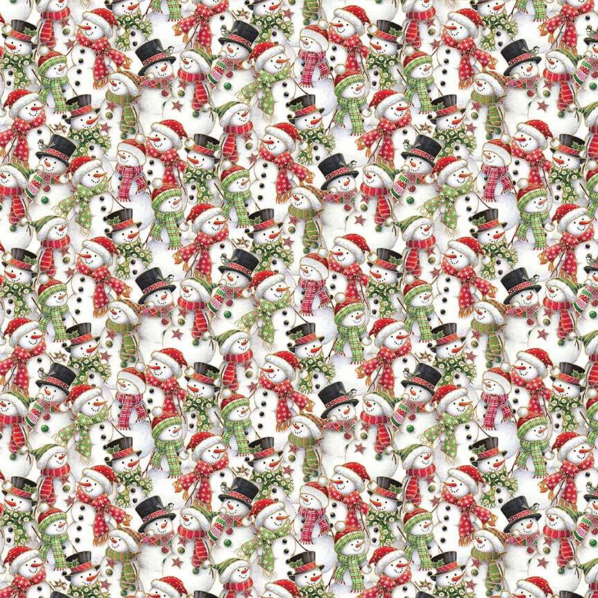 Makower Jolly St Nick Snowman Parade 120/1 Patchwork & Quilting Fabric
