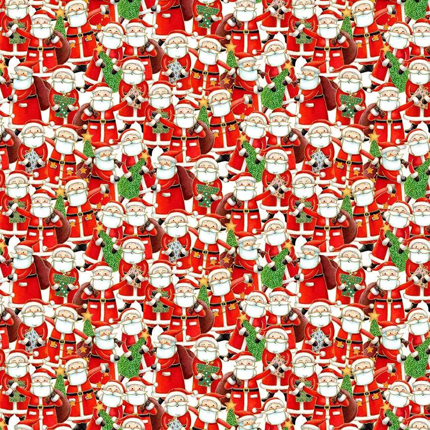 Makower Jolly St Nick Santas 121/1 Patchwork & Quilting Fabric