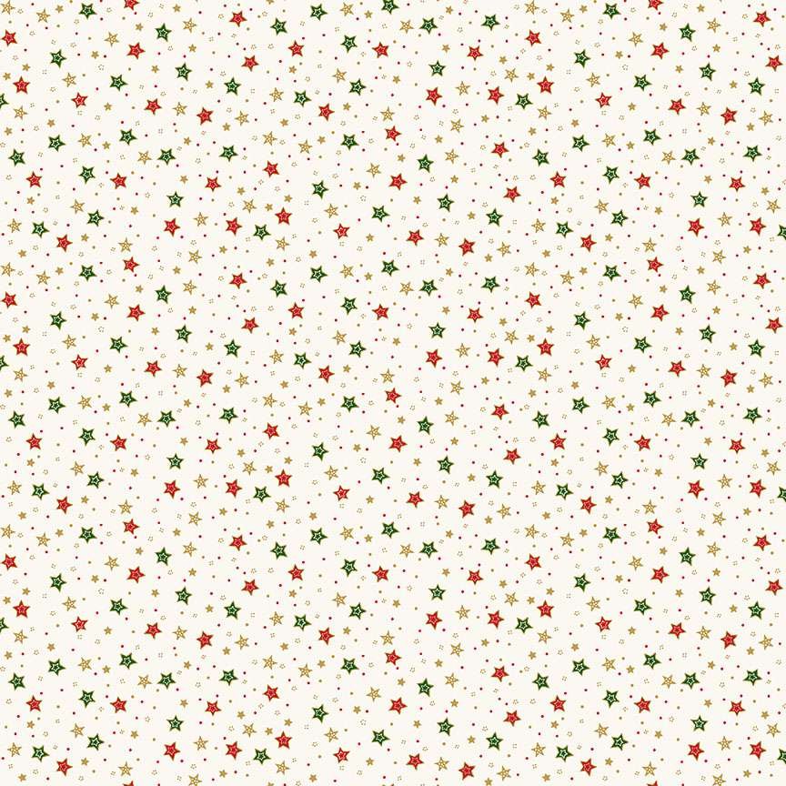Makower Jolly St Nick Sparkle 125/Q Patchwork & Quilting Fabric