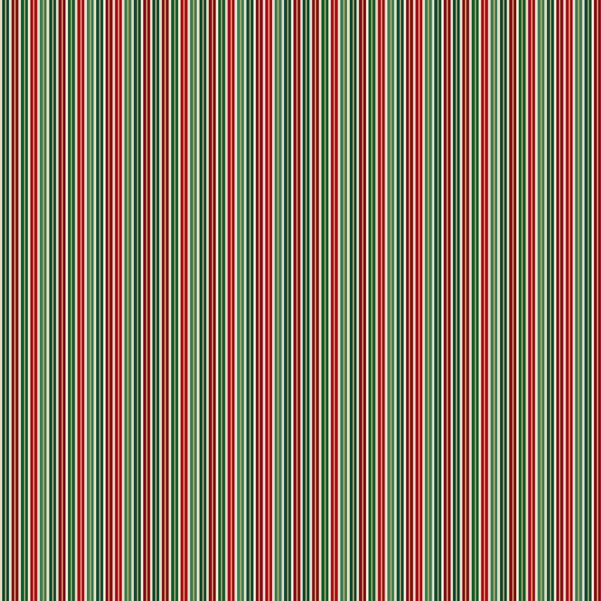 Makower Jolly St Nick Stripe 126/1 Patchwork & Quilting Fabric