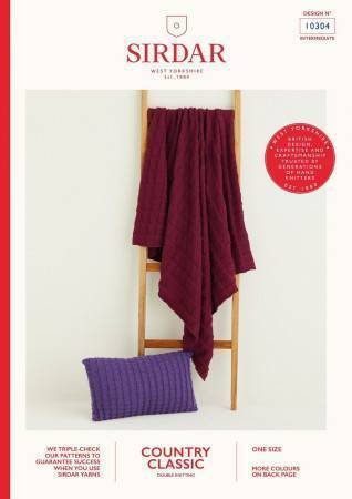 Sirdar Blanket and Cushion Knitting Pattern Leaflet 10304