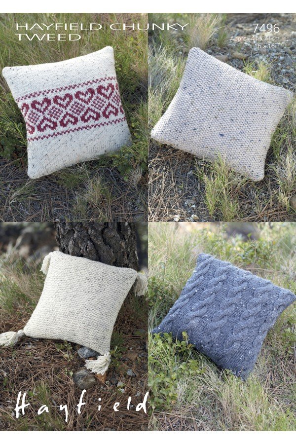 Hayfield Cushion Covers Knitting Pattern Leaflet 7496