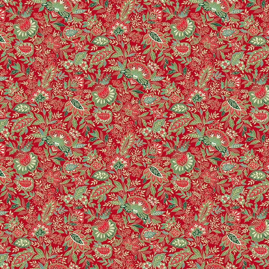 Makower Good Tidings Sarasa 104/R Patchwork & Quilting Fabric 4 Makower Good Tidings Sarasa 104/R Patchwork & Quilting Fabric