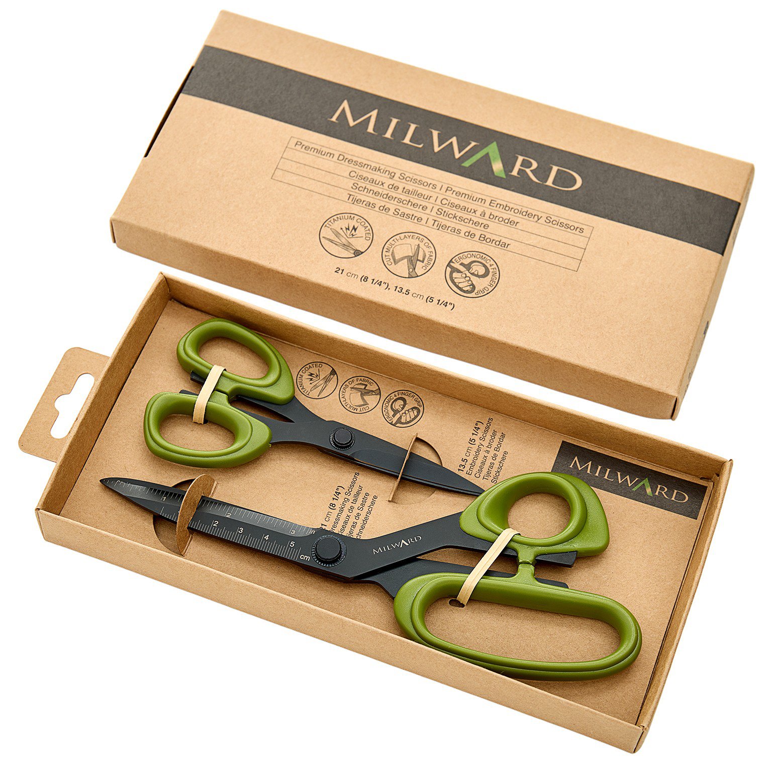 Milward Green Gift Set Dressmaking and Embroidery Scissors 9 9361042-PK