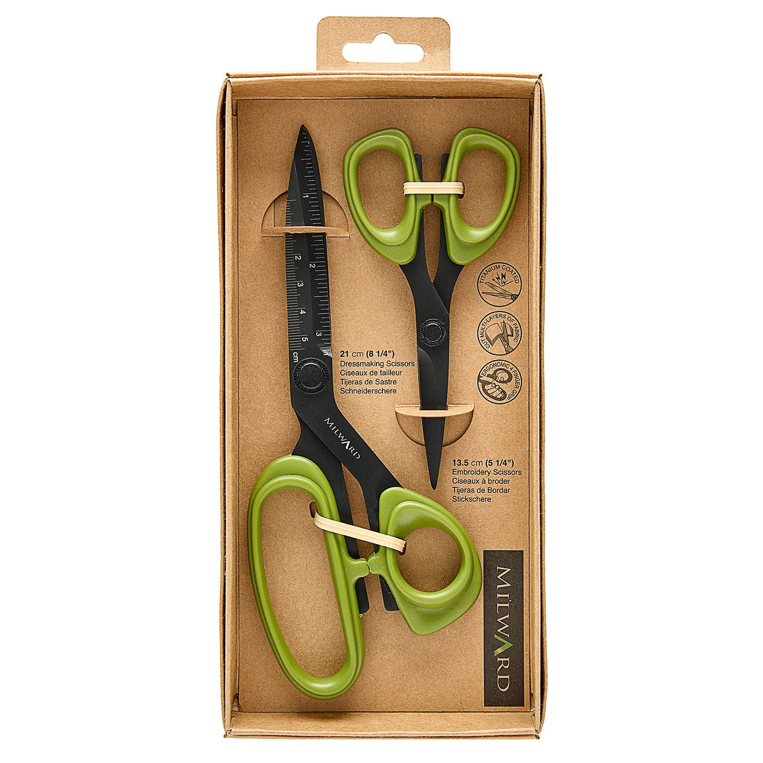 Milward Green Gift Set Dressmaking and Embroidery Scissors 6 Milward Green Gift Set Dressmaking and Embroidery Scissors