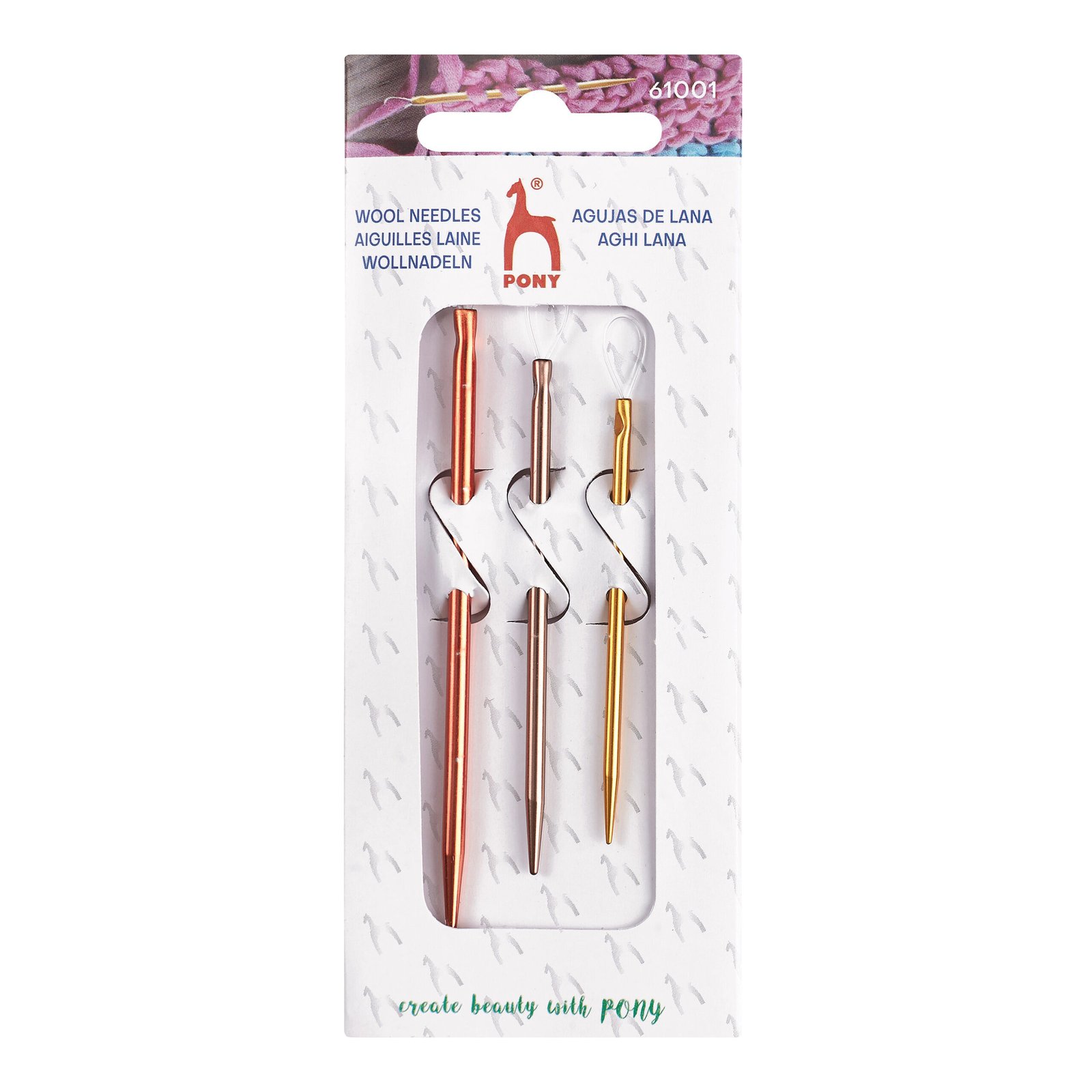 Pony Hand Sewing Needles Wool Assorted Colours 2.25 – 3.25mm 4 Pony Hand Sewing Needles Wool Assorted Colours 2.25 – 3.25mm