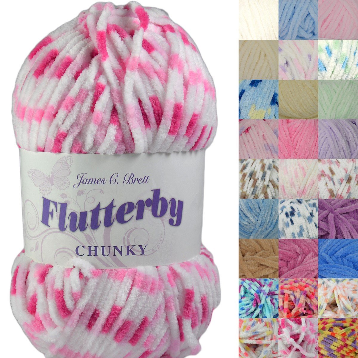 James C Brett Flutterby Chunky 100g 4 s-l1200