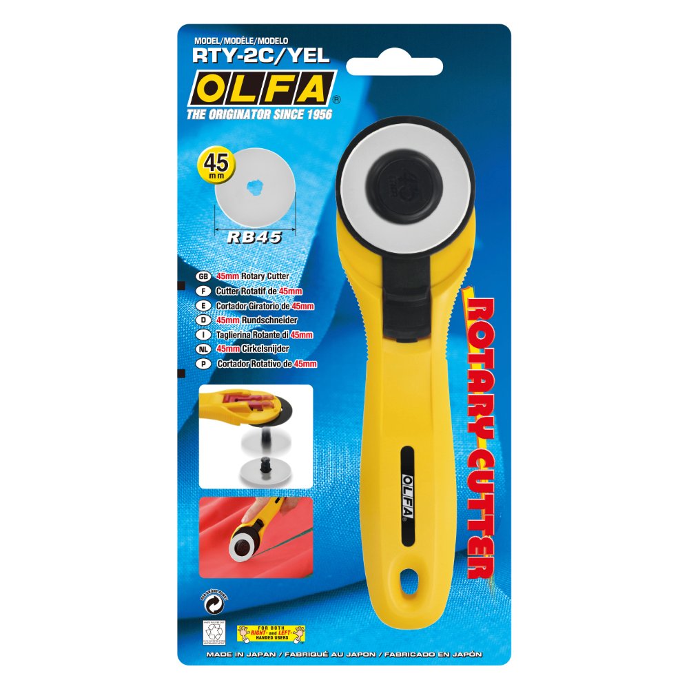 Olfa Quick-Change Rotary Cutter 45mm – Yellow 4 Olfa Quick-Change Rotary Cutter 45mm – Yellow