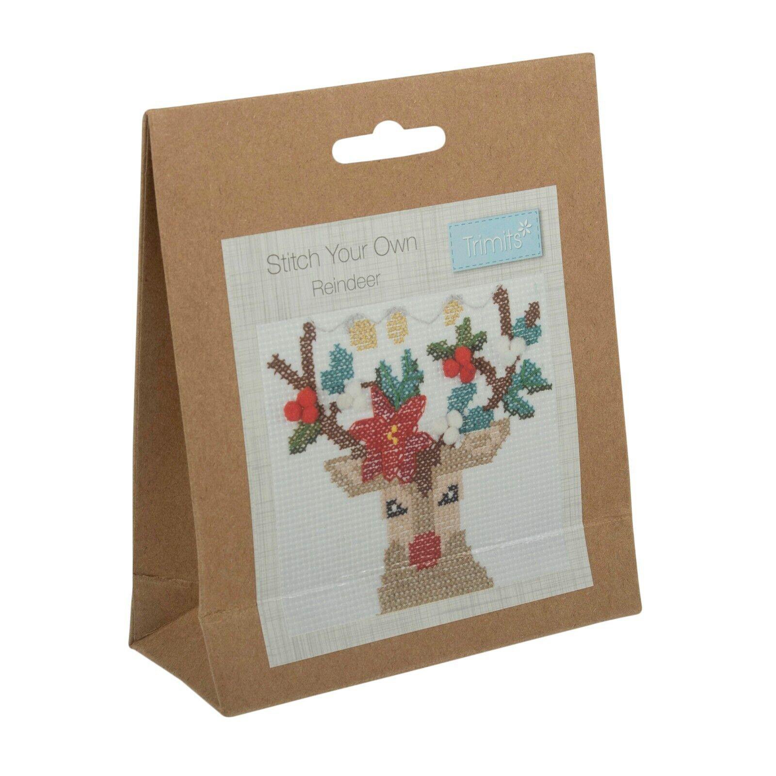 Trimits Mini Counted Cross Stitch Kits, Reindeer