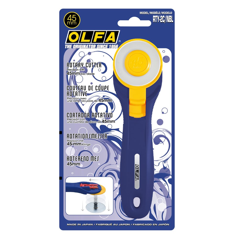Olfa Quick-Change Rotary Cutter 45mm – Navy Blue 4 Olfa Quick-Change Rotary Cutter 45mm – Navy Blue