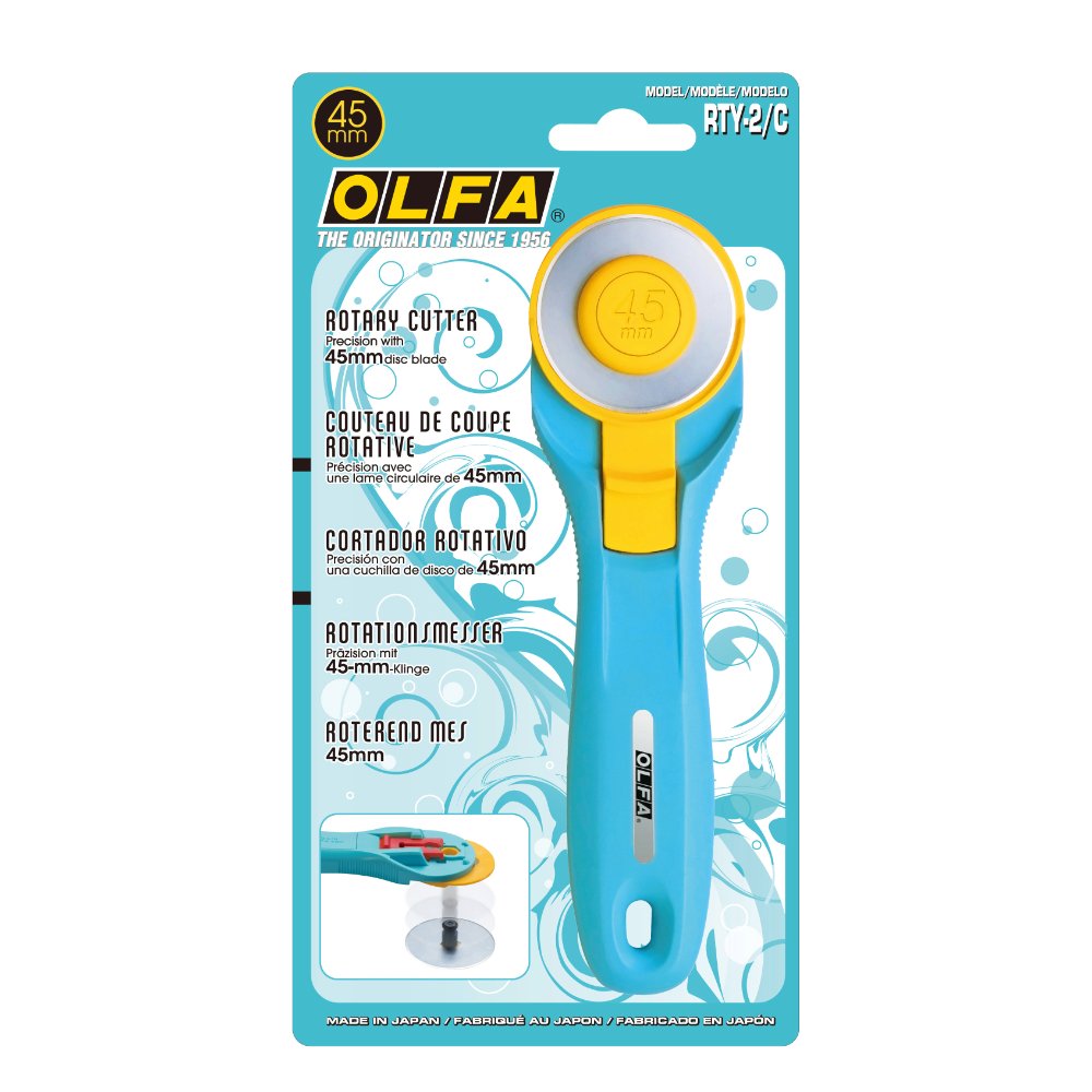 Olfa Quick-Change Rotary Cutter 45mm – Blue 4 Olfa Quick-Change Rotary Cutter 45mm – Blue