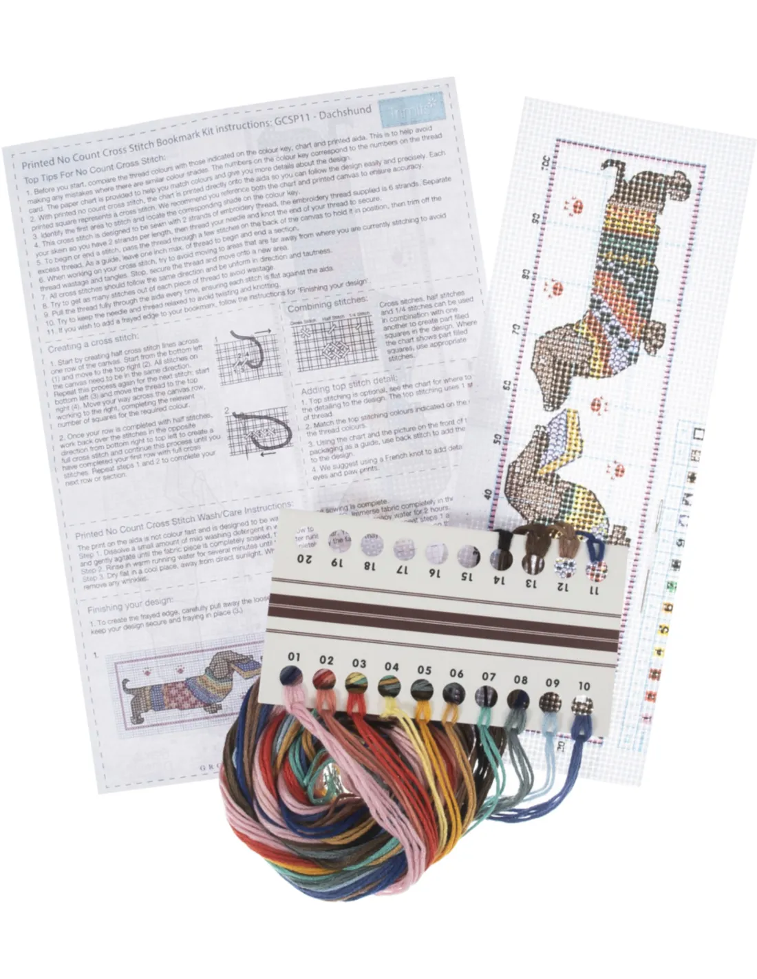 Trimits Counted Cross Stitch Kit Dachshund in Jumper 8 trimits-kruissteekpakket-bladwijzer-teckel-in-trui
