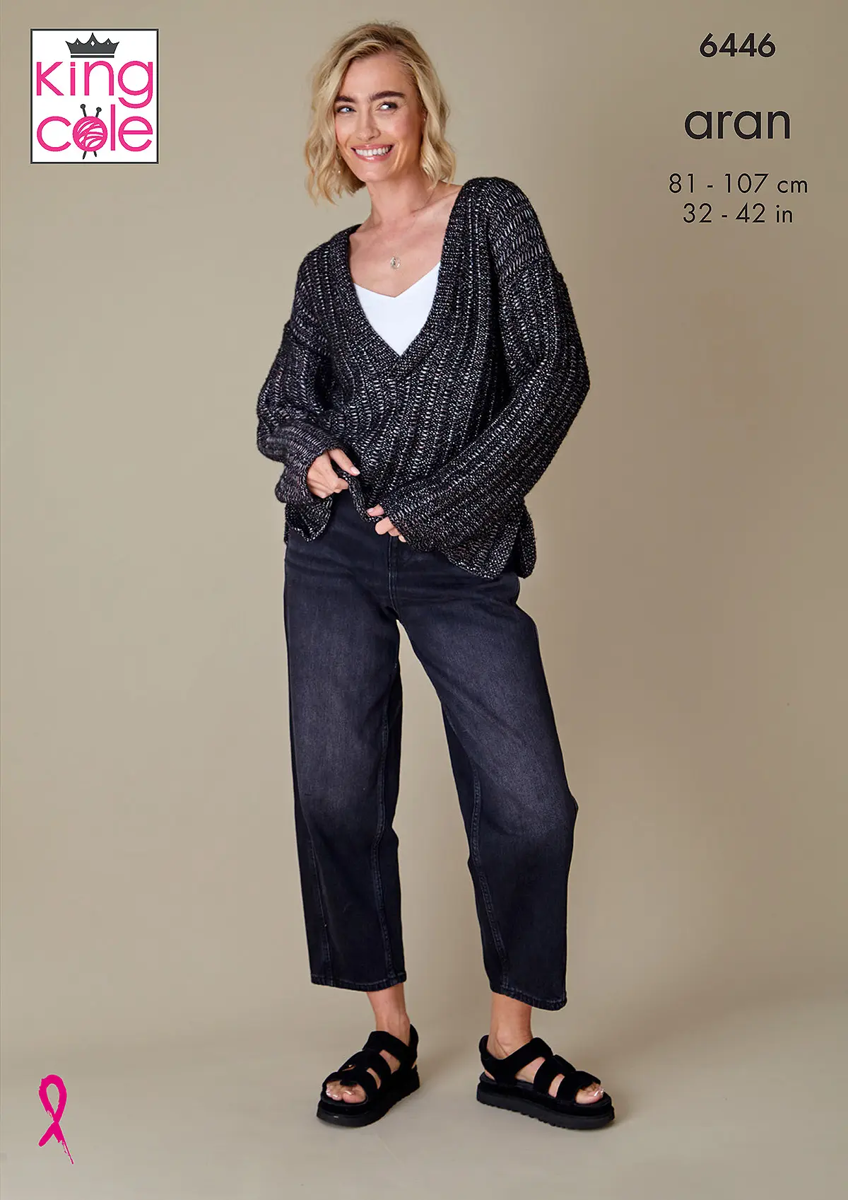 King Cole Sweater and Cardigan Knitting Pattern Leaflet 6446 6 P6446_1