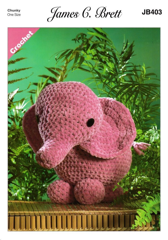 James C Brett Ellie The Elephant Crochet Pattern Leaflet JB403H