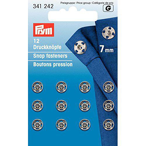 Prym Sew On Snap Fasteners Silver 7mm 4 Prym Sew On Snap Fasteners Silver 7mm