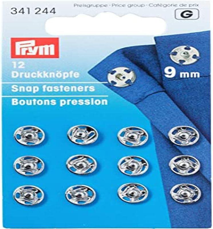 Prym Sew-On Snap Fasteners Silver 9mm