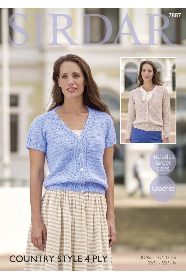 Sirdar Cardigans Crochet Pattern Leaflet 7887H