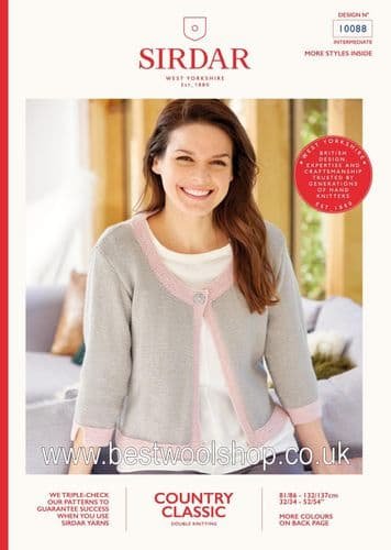 Sirdar Cardigan Knitting Pattern Leaflet 10088H