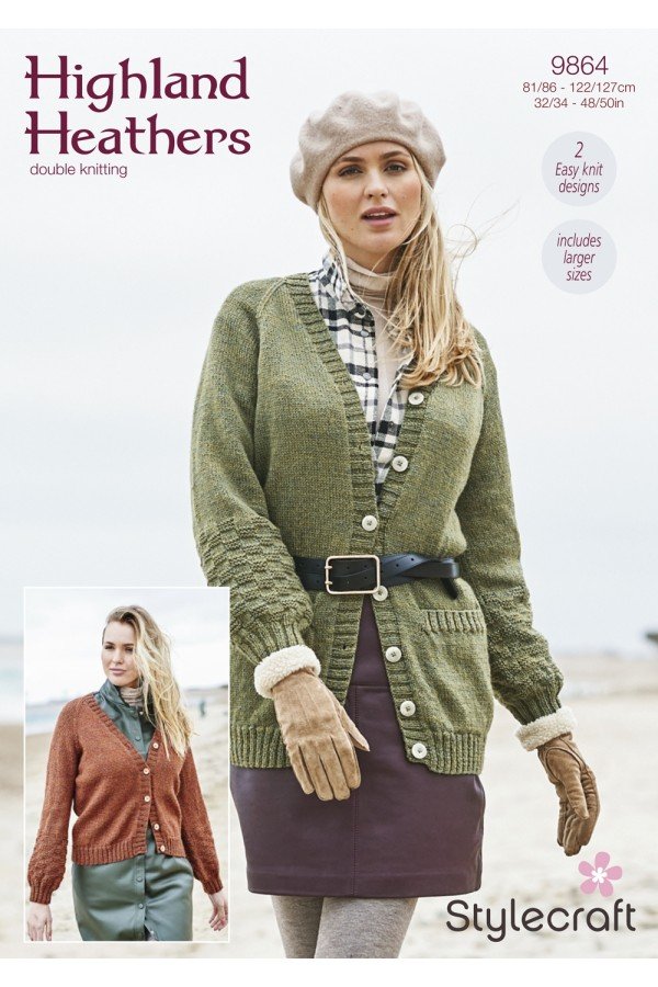 Stylecraft Long Cardigan Knitting Pattern Leaflet 9864H