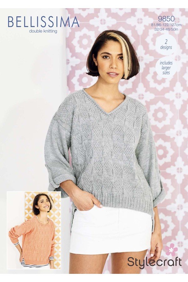 Stylecraft Sweaters Knitting Pattern Leaflet 9850H