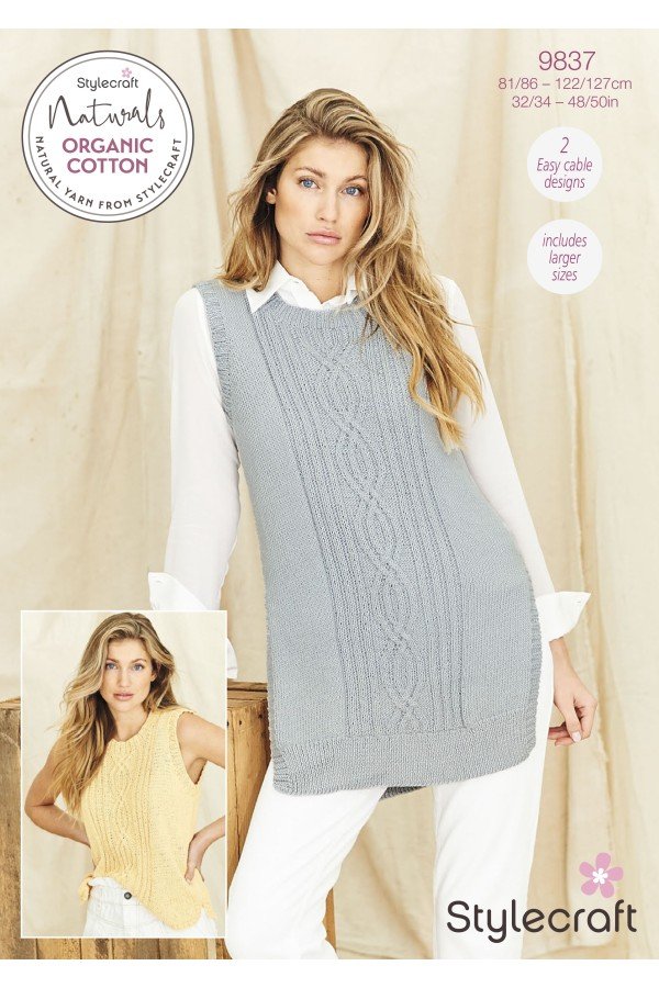 Stylecraft Tank Tops Knitting Pattern Leaflet 9837H