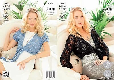 King Cole Cardigan Knitting Pattern Leaflet 3684H