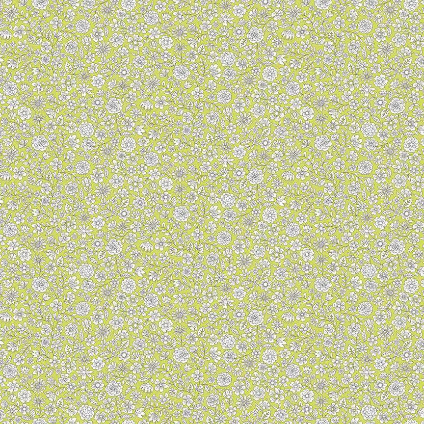 Makower Country Cuttings Floral Green Patchwork & Quilting Fabric 003/G 10 003_G_-Flora