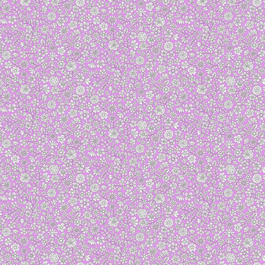 Makower Country Cuttings Floral Lilac Patchwork & Quilting Fabric 003/L 10 003_L_-Flora