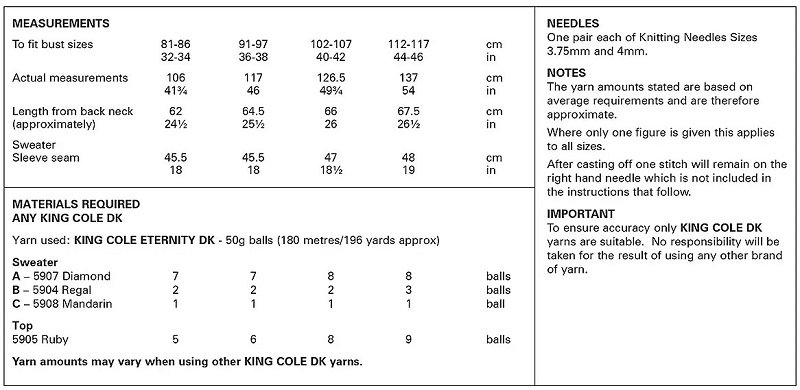 King-Cole-6452-Instructions