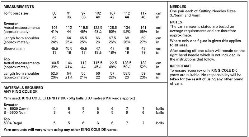 King-Cole-6455-Instructions