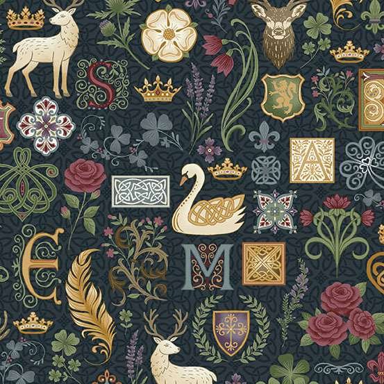 Makower Kindred Legend – Blue 203/B Patchwork & Quilting Fabric