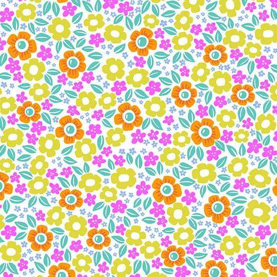 Andover Ghostly Garden Floral Fright Multi Patchwork & Quilting Fabric 2/10197L