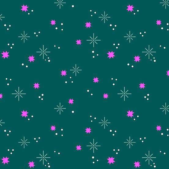 Andover Ghostly Garden Stardust Teal Patchwork & Quilting Fabric 2/10201T