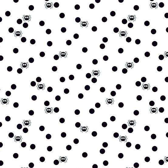 Andover Ghostly Garden Spin and Spot White Patchwork & Quilting Fabric 2/10200L