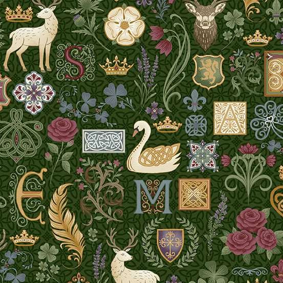 Makower Kindred Legend – Green 203/G Patchwork & Quilting Fabric