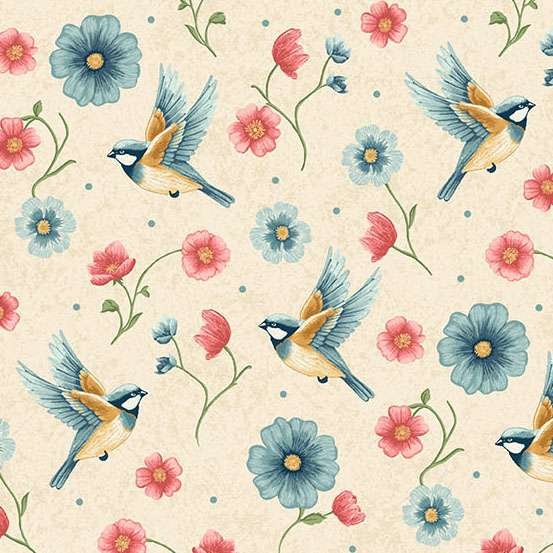 Makower Sparrow Falls – Ivory 10388/L Patchwork & Quilting Fabric