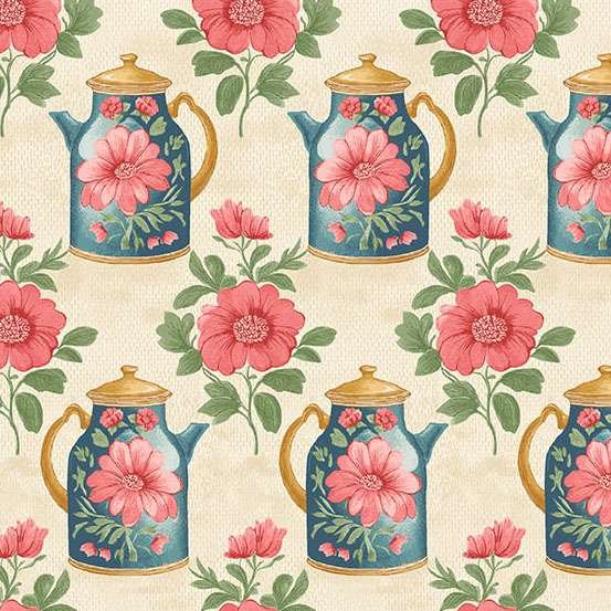 Makower Sparrow Falls Afternoon Tea – Ivory 10390/L Patchwork & Quilting Fabric